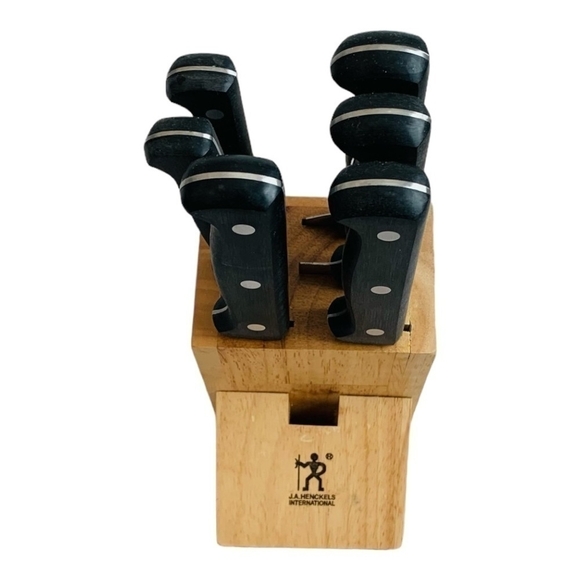 Vintage J.A.HENCKELS 7-Piece KNIFE Block Set High Quality Stainless Steel Knives - Picture 2 of 5